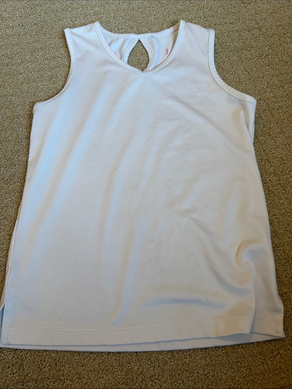Girls Little Miss White Keyhole Tank Top
